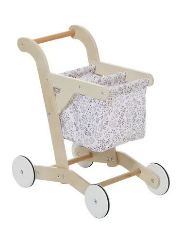 vertbaudet Spielküche Kinder Einkaufswagen, Stoff/Holz - Spielzeugküche aus hochwertigem Holz, ideal für kreative Rollenspiele und fördert die Fantasie von Kindern ab 18 Monaten.
