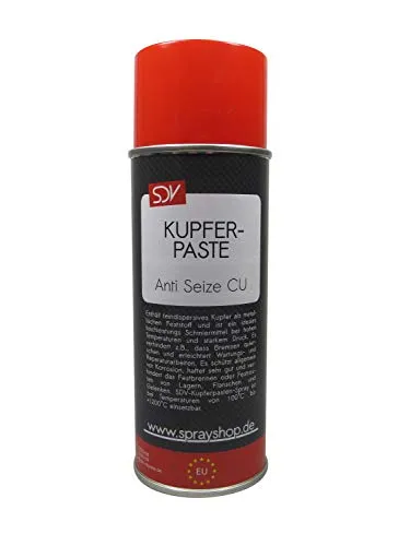SDV Chemie Kupferpaste 1x 400ml Anti Seize Kupferpasten Spray Bremspaste bis 1200°C Kupferfett