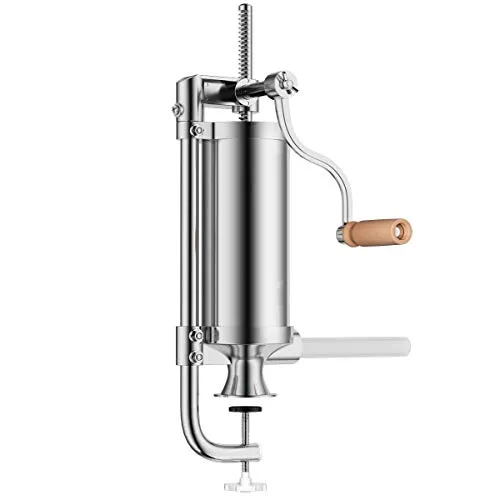 DREAMADE 1,5/2,5/3/5 KG Wurstfüller, Wurstfüllmaschine Wurstmaschine, Fleischwolf Wurstspritze Wurstpresse mit 4 Füllrohre, Manuell (2,5 KG)