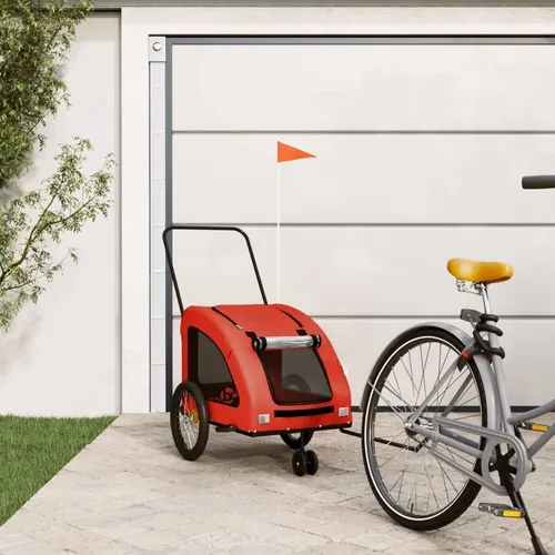 Maison Exclusive Fahrradanhänger für Hunde – Orange und Grau