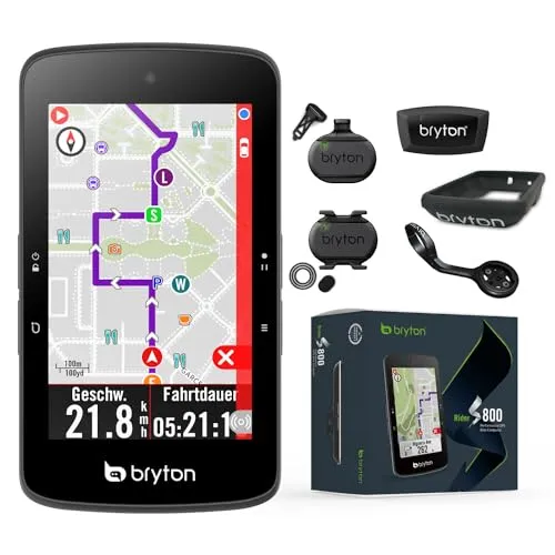 Bryton GPS Fahrradcomputer Rider S800T mit Dual Sensor und Pulsmesser - Fahrradcomputer mit GPS, bietet präzise Datenanalyse und ist ideal für ambitionierte Radfahrer.