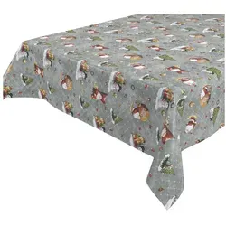 Beautex Tischdecke Wachstuchtischdecke abwischbar Tischdecke RUND ECKIG, Weihnachten (1-tlg) bunt|silberfarben Eckig | 140 cm x 220 cm
