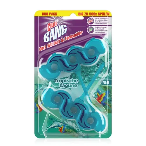Cillit Bang 6in1 Tropische Lagune Duo 2x35 g Farbduftspüler Frischeduft und Farbspüler für WC-Becken 3116707