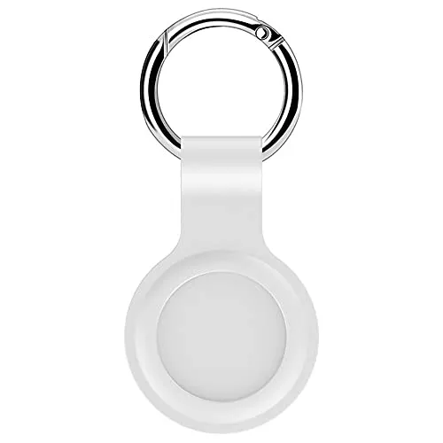 CoverKingz Schlüsselanhänger kompatibel mit AirTags 2021 - Spritzwassergeschützes Air Tag Cover - Kratzfeste Airtag Hülle - Soft Silicone Protective Case - Silikon Schutzhülle Holder Etui Weiß