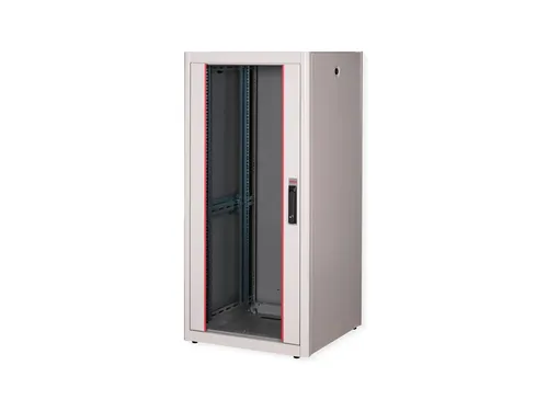Roline Basic Netzwerkschrank 26U mit Glas-Tür - Server-Zubehör, kompakter 600x600 mm Schrank in Hellgrau (RAL 7035) für optimale Belüftung und eleganten Zugang zu Ihrer Hardware.