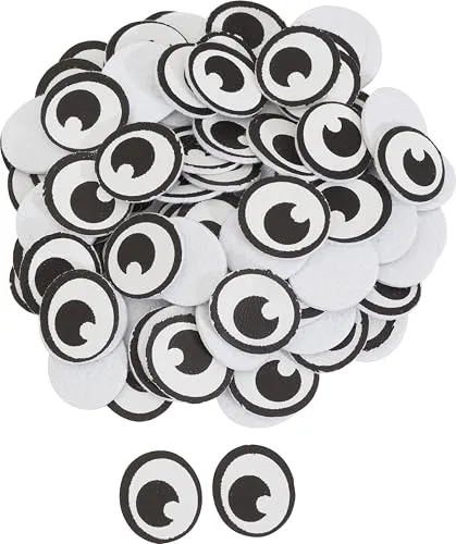 VBS XXL VBS Einzelaugen Leder Filz 100 Stück Wackelaugen 1.0 cm Durchmesser Kunstleder Filz Bastelbedarf Puppenaugen Bastelaugen für DIY Projekte