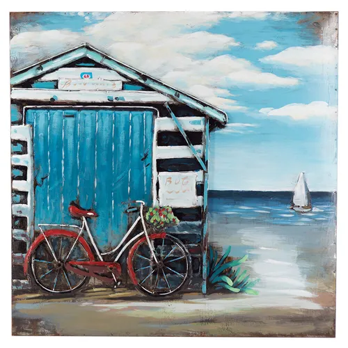 Handgefertigtes Metallbild Bicycle ca.80x80cm Bild 3D-Optik Wandbild