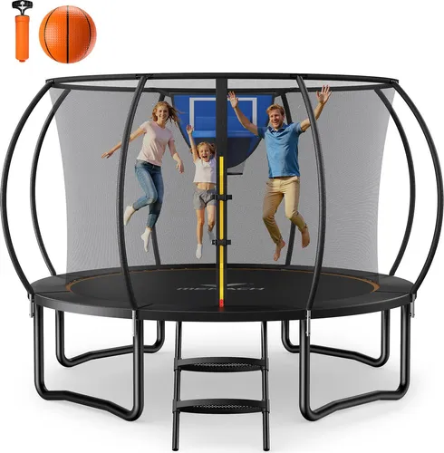 Gartentrampolin Ø305 mit Sicherheitsnetz und Basketball-Set