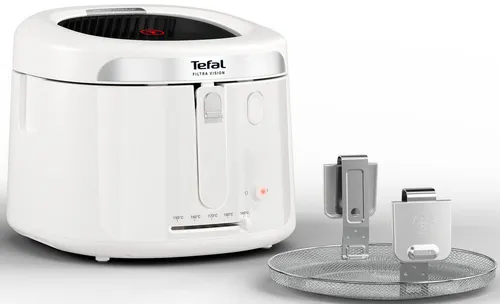 Tefal Filtra Vision FF2541 Fritteuse - Entdecke die Tefal Filtra Vision FF2541 Fritteuse mit großem Sichtfenster für perfekten Überblick beim Frittieren. Der integrierte Ölfilter sorgt für sauberes Öl und längere Haltbarkeit, während die kühle Außenseite Sicherheit beim Frittieren bietet.