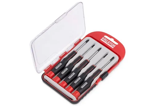 Kreator Schraubendreher Set Chrome-Vanadium-Stahl Auswahl Schlitz Kreuz Torx, (5 St)