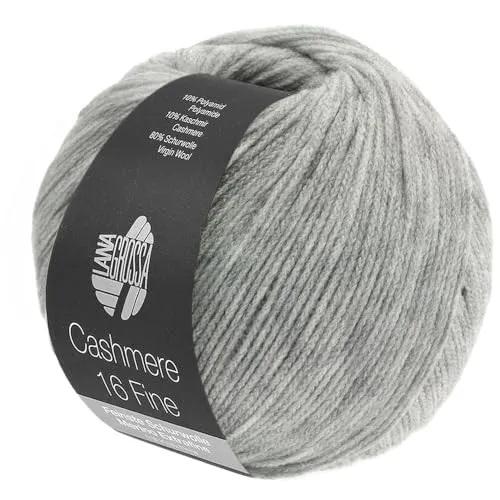 LANA GROSSA Cashmere 16 Fine | Aus Kaschmir- und Merinowolle | Handstrickgarn aus 80% Schurwolle (Merino extrafine), 10% Kaschmir & Polyamid | 50g Wolle zum Stricken & Häkeln | 320m Garn FB 15