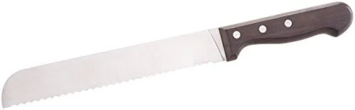 Rosenstein & Söhne Brotschneidemesser: Brotmesser mit 20-cm-Klinge und Griff aus Blackwood-Holzgriff (Küchenmesser Edelstahl, Brotmesser Wellenschliff)