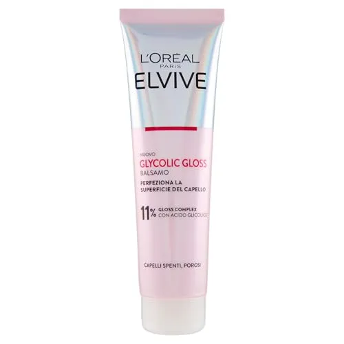L'Oréal Paris Elvive Entwirrungsspülung für stumpfes und poröses Haar, seidiges Haar, mit Glykolsäure, sulfatfrei, Glycolic Gloss, 150 ml