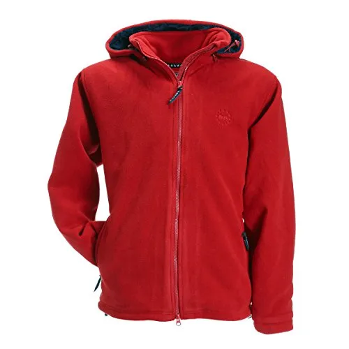 BMS Fleece Windsmoother Kapuzen-Jacke, Rot, Größe M