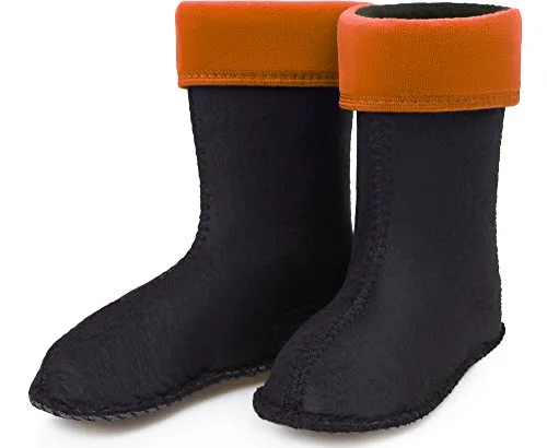 Ladeheid Kinder Mädchen Jungen Wärmende Stiefelsocken für Gummistiefel Innenschuh KL045 (Orange, 33 EU)
