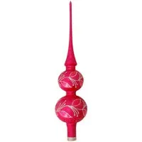 Christbaumschmuck Glas Baumspitze Eislack rot 30 cm