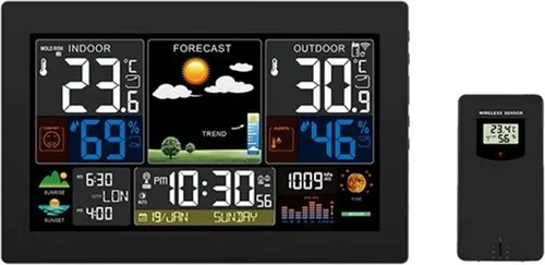 Solight Wetterstation XL mit Farb-LCD, schwarz
