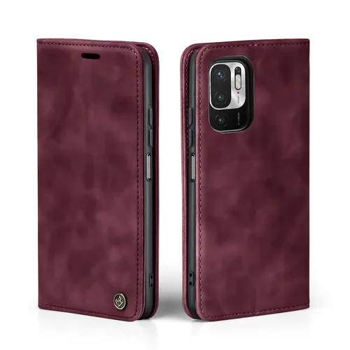 Handy Hülle für Xiaomi Redmi Note 10 5G Klapp Magnet Smartphone Cover Case Rot