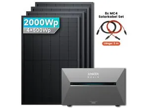 Solarmars® 2000W Balkonkraftwerk mit Speicher