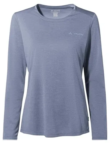 VAUDE Damen Shirt Wo Essential LS T-Shirt - Langarmshirt aus nachhaltigen Materialien, pflegeleicht und schnelltrocknend – perfekt für sommerliche Aktivitäten und umweltbewusste Fashionistas.