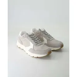 Marc O'Polo Herren Sneaker flach, leichtes Material in Grau (Light Grey/Egg White), Größe 44 - Herren-Sneaker aus 80 % recyceltem Polyester und 20 % recyceltem Leder, super leicht und komfortabel mit dämpfender EVA-Laufsohle für den perfekten Tragekomfort.