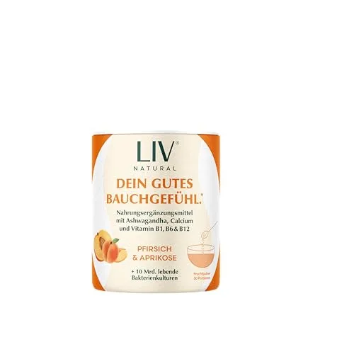 LIV Darm Komplex - 10 Mrd. darmspezifische Bakterienkulturen/Portion, Akazienfaser, B-Vitamine & Ashwagandha KSM-66® | aus echtem Fruchtsaftpulver