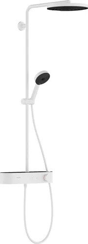 hansgrohe Pulsify S Showerpipe 260 mit ShowerTablet Select 400 - Komplettduschen mit 1 Strahlart, elegantes Design in Mattweiß, bietet ein luxuriöses Duscherlebnis und einfache Bedienung durch ShowerTablet Select.