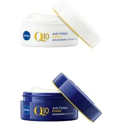 Nivea Q10 Anti-Falten Power Set - 2-tlg. Set mit 50 ml Tages- und Nachtpflege, pflegt und strafft die Haut, ideal für alle Hauttypen, für ein jugendliches Aussehen.