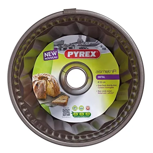 Pyrex 8013123.0 Asimetria Gugelhupf-Backform aus Stahl, 22 cm, braun