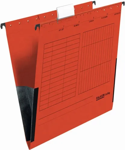 Falken Hefter Hängetasche UniReg Kraftkarton 230g/qm mit Leinenfröschen rot VE=5 Stü