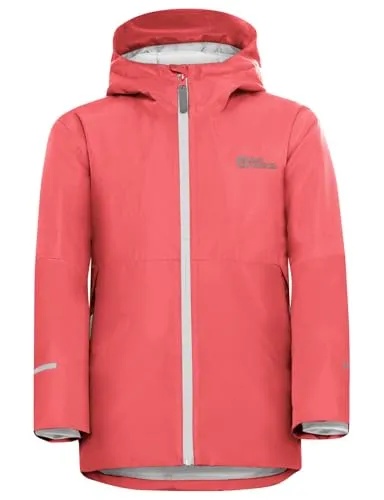 Jack Wolfskin ACTAMIC 2L INS JACKET K - Outdoorjacke in Rot - Funktionsjacke mit TEXAPORE 2L Technologie, atmungsaktiv, wasserdicht und winddicht, ideal für aktive Outdoor-Abenteuer.