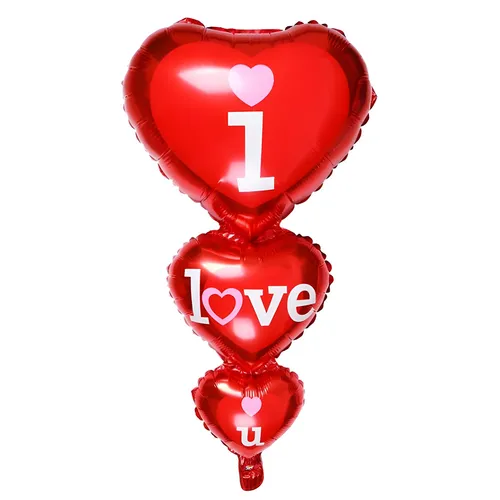 3-fach Herz Luftballons Valentinstag Love Liebes Folienballon Hochzeit Verlobung
