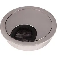 SOTECH Kabeldurchlass Metall Ø60 mm Edelstahloptik mit Bürstendichtung