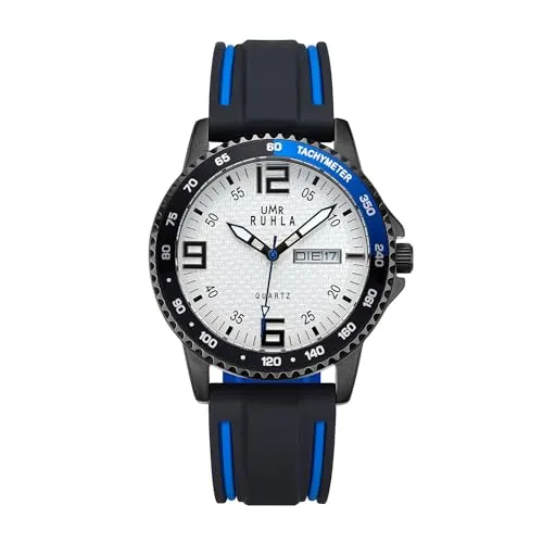 UMR RUHLA Herren Armbanduhr Sport - Armbanduhren für Herren, quarzgesteuert und wasserdicht bis 10 bar, modernes Design mit Edelstahlgehäuse und auffälligem Farbspiel für sportliche Aktivitäten.