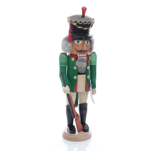 Sächsischer Reiter Nußknacker 42cm - Traditioneller Nussknacker aus Seiffen, handgefertigt aus Holz, ideal für festliche Dekoration in Wohnzimmer, Küche oder Flur.