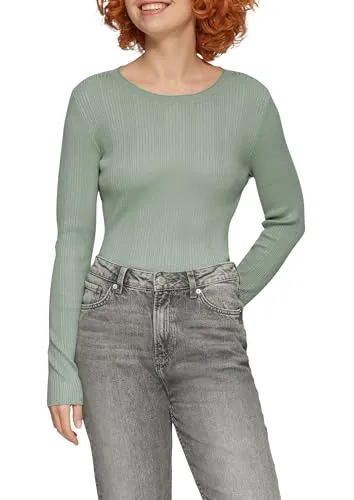 QS Longpullover Strickpullover - Weicher Viskosemix - Longpullover aus Viskosemix, elastisch und bequem, ideal für coole Tage und jeden Lifestyle. Perfekt mit Rundhalsausschnitt und Slim Fit-Schnitt für dein neues Lieblingsteil!