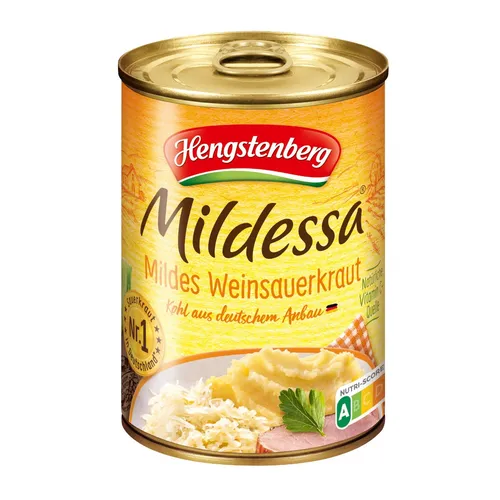 Hengstenberg Mildessa mildes Weinsauerkraut vegan Konserve 580ml