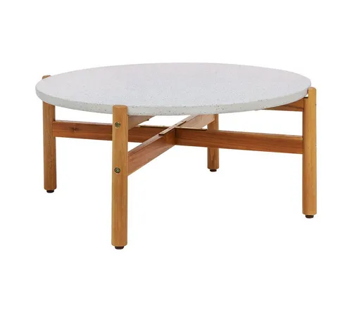 ebuy24 Gartentisch Terracina Ø85cm – Stilvoller Sofatisch aus Naturholz
