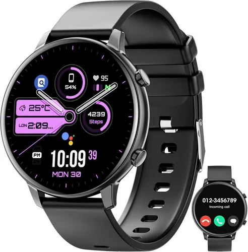 Hwagol Smartwatch (3,5 cm, android ios), Multifunktionale Smartwatch mit Anruf- und Fitnessfunktionen