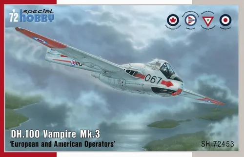 MW22 SPECIAL HOBBY SH72453 DH.100 VAMPIRE MK.3 ’EUROPIAN AND AMERICAN USERS 1/72