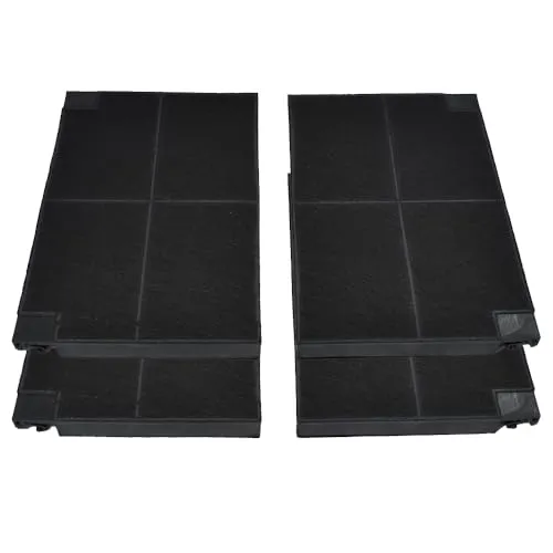 AllSpares Aktivkohlefilter (4 St.) für Dunstabzugshauben geeignet für AEG-Electrolux Zanussi EFF55 / 50232980008 / MCFE16 / 9029800621 und Franke 112.0016.758 (225x150x20mm)