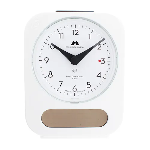 Uhren Manufaktur Schwarzwald Funk-Solar-Wecker, längere Laufzeit, leises Uhrwerk