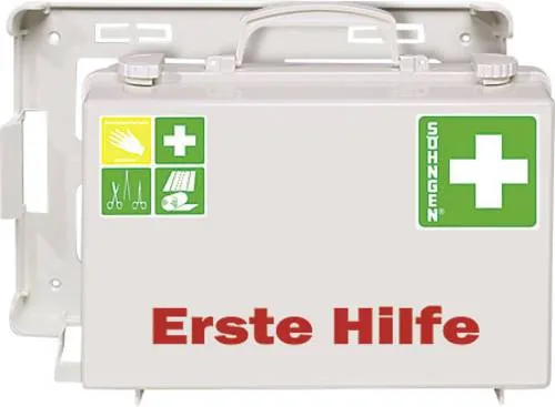 Söhngen Erste Hilfe Koffer DIN 13157 - Erste Hilfe Koffer in kompakter Größe (310 x 210 x 130 mm), ideal für Büro und Zuhause, mit umfassender Ausstattung für Notfälle.