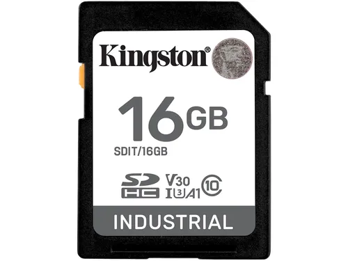 Kingston Industrial SD-Karte 16GB mit V30 und UHS-I U3 - Zuverlässige 16GB SD-Karte für anspruchsvolle Anwendungen. Hohe Geschwindigkeiten bis 100 MB/s, ideal für Full HD Videos. Entwickelt für extreme Bedingungen und mit A1-Leistung für schnelle App-Ladezeiten.