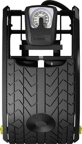 MICHELIN Doppel-Zylinder Fußluftpumpe – Robuste Luftpumpe mit analoger Anzeige - Luftpumpen, präzise analoge Anzeige bis 4 Bar für komfortables Aufpumpen von Reifen, Bällen und Spielzeug. Inklusive Adapteraufbewahrung und rutschfester Trittfläche für sicheren Stand.