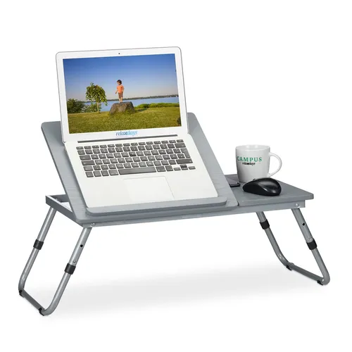 Laptoptisch Betttisch Klapptisch Lesetisch - Neigbar und leicht - Schreibtische & Computermöbel: Neigbarer Betttisch mit 4 Einstellwinkeln, ideal für bequemes Arbeiten oder Lesen im Bett.