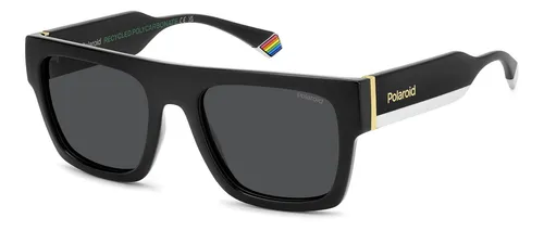 POLAROID Unisex PLD 6224/S/X Sonnenbrille - Sportbrille in Schwarz, mit robustem Eco-Polycarbonat-Rahmen und stylischem rechteckigem Design für optimalen UV-Schutz und Komfort.