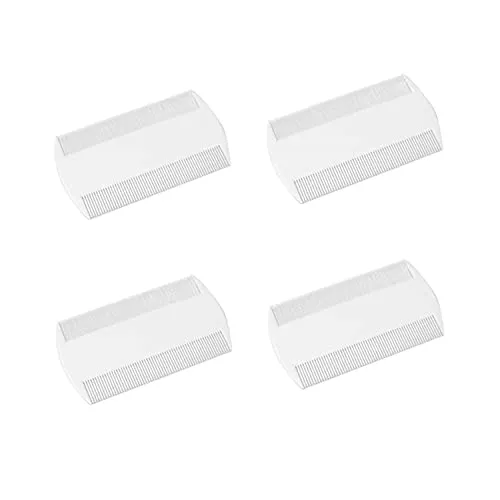 Bessy shop Läusekämme, 4 Stück Langlebige doppelseitige Nissenkämme für Kopfläuse, Langlebige doppelseitige Nissenkämme Läuse Feinzahniger Kopflauskamm für Kinder Erwachsene Haustiere