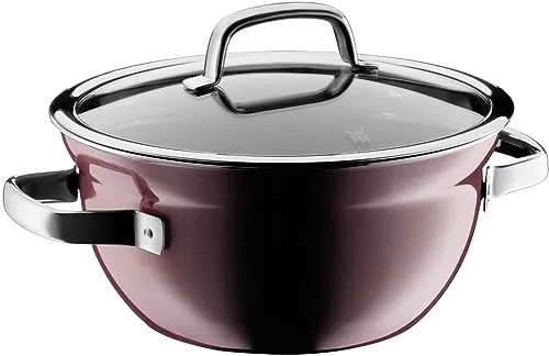 WMF Fusiontec Mineral Kochschüssel mit Glasdeckel 24 cm, Induktionsgeeignet - Hochwertige Kochschüssel mit 4l Volumen, ideal für alle Herdarten. Hitzebeständig bis 250°C, kratzfest und spülmaschinenfest. Perfekt für energiesparendes Kochen und authentischen Geschmack.
