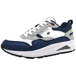 British Knights Herren Lennox Sneaker - Dunkelblau Hellgrau Weiss, Größe 44 EU - Herren-Sneaker mit atmungsaktivem Netzstoff-Obermaterial und rutschfester Gummisohle für optimalen Komfort und Stil im Alltag.